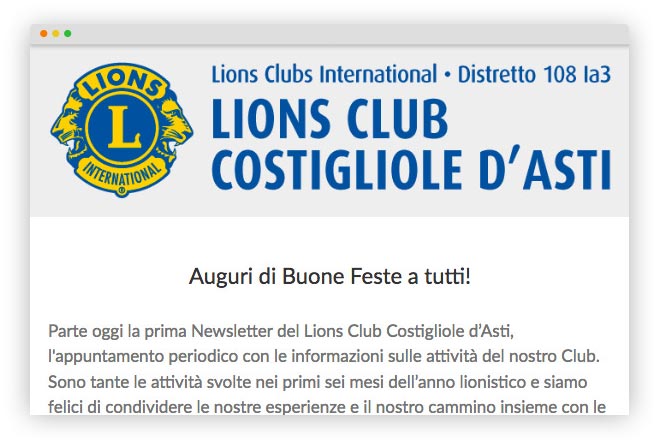 Lions Club Costigliole d'Asti newsletter